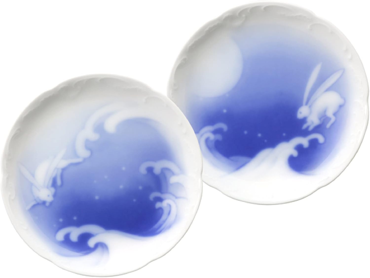 作家 陶芸作家 野村晃子 うさぎ型花柄皿 ゆずりは工房好き 中 うさぎ